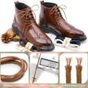2 x YJRVFINE Round Waxed Shoe Laces: 2 Pairs 2 MM Thin Dress Shoelaces for Men (24 inch (60CM))