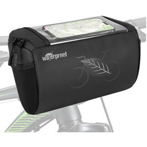 WOTOW Bike Waterproof Handlebar Bag, Bicycle Front Basket Pack with Touch Screen Phone Holder, Reflective Storage Pouch 3L for Men Women Kids Outdoor Road MTB Cycling