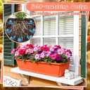 8 Pack 24 Inches Plastic Flower Window Box Planters with Water Absorbing Net Drainage Holes & Visible Water Level Window, Rectangular Vegetable Flower Pots for Indoor Outdoor Garden(Red)