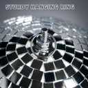 12 Inch Large Disco Ball, Rotating Mirror Ball with Real Glass Tiles, Sturdy Hanging Ring for Party Decorations, Weddings, Nightclub, Birthday, Home Ceiling Dcor, Silver Disco Ball for Events