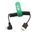 Micro HDMI 4K 60Hz 8K Right Angle HDMI Coiled Cable for Sony A6400 A7R Canon R5 R6 GH4 S5 Z50 Camera ATOMOS Ninja V Portkeys Monitor Type A D HDMI 2.1