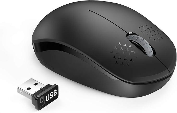 seenda Wireless Mouse for Laptop, 2.4G Noiseless Mouse with USB Receiver  Optical Tracking Portable Computer Mice for Chromebook, PC, Tablet, Windows System, 24 Months Battery Life  Black