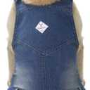 Classic Dog Jeans Overall for Medium Large Dogs,Pet Denim Jumpsuit Onesies Clothes Costumes for All-Match,Blue Vintage Washed Blue Pants Outfits