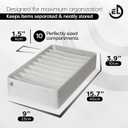 Drawer Organizer Clothes - 3 Set Multipurpose Dresser Drawer Organizer for Adults & Kids, Closet Foldable 10 Cells per Organizer - Non-Woven Fabric, T-Shirts, Baby Clothes, Shorts Organizer - White