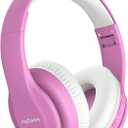 JoySpark Kids Bluetooth Headphones, Lightweight Wireless Headphones for Kids, 85/94dB Volume Limited, 60 Hours Playtime, Bluetooth 5.3, Over-Ear Toddler Headsets with Built-in Mic-Pink