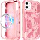 for iPhone 12 Case, for iPhone 12 Pro Case - Compatible with MagSafe Women Girls Cute Magnetic Protective Phone Cover Leopard Aesthetic Heavy Duty Shockproof Cover 6.1 Inch