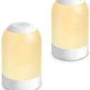 Bedside Touch Night Light, Baby Nursery Nightlight for Kids Adults, Egg Light with Timer, Dimmable Small Cordless Table Lamp for Nightstand/Bedroom/Children's Room, USB Rechargeable, White/Warm/Amber (2 Pack (White/Natural/Warm))