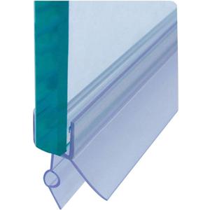 Frameless Shower Door Bottom Seal with Drip Rail for 3/8"(10mm) Glass, Length 27.5"/0.7m, Glass Door Sweep Stop Shower Leaking Clear