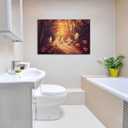 MNFGMH Moody Ghost Canvas Painting Autumn Vintage Wall Art Halloween Decor Spooky Fall Art Ghosts in the Forest Picture Cottage Halloween Decor Canvas Roll 16x24 inch (Color10-Unframed)