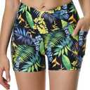 Cagola Womens 3/5" Swim Shorts High Waisted Board Shorts Bathing Suit Bottoms 3XL