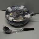 Carbon Steel Wok Pan, 9.5" Woks & Stir-Fry Pans with Glass Lid Cookwares, Nonstick Wok Flat Bottom Small Handmade Chinese Wok For for All Stoves