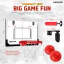 Basketball Hoop Indoor for Kids & Adults, 26 x 17in Wall Mount or Over the Door Basketball Hoop, Complete Set with 2 Basket Balls & Pump, Easy to Install for Room, Office, or Classroom