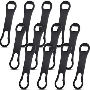 Remerry 12 Pcs Bottle Opener and Pour Spout Remover Flat Bar Key Stainless Steel Bar Speed Opener for Wine Bottle Double Ended Beer Bartenders Kitchen (Black)