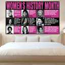 2 x Womens History Month Backdrop for Photography National Women's Day Banner Womens History Month Decorations and Supplies for Party Home -7143''
