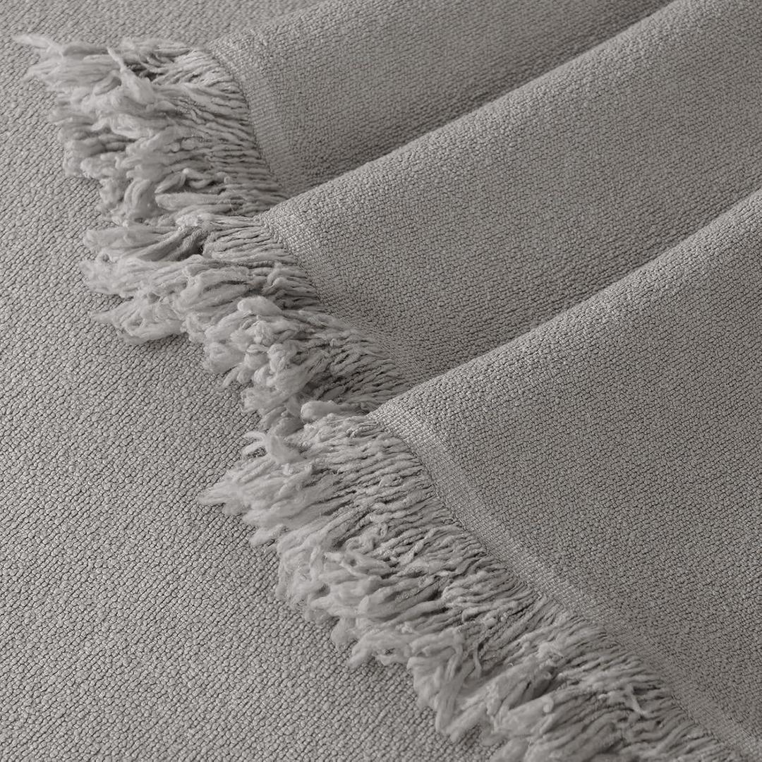 Couch Cover, Couch Cover Blanket for Sofa, Thick Durable Throw for Sectional Couch, Washable Furniture Protector for Dogs Kids, Tassel Trim, 71''x71'' Light Gray