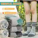 SeeyAN Kids Merino Wool Hiking Socks Boys Girls Thermal Winter Warm Boot Toddlers Thick Cushion Socks 4 Pairs (4-7 Years)