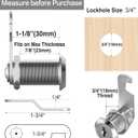 Cabinet Cam Locks Keyed Alike, 1-1/8'' Fits on7/8'' Max Door Thickness, Secure File Drawer Mailbox RV Storage Replacement Set, Zinc Alloy (1-1/8 Inch 6Pcs)