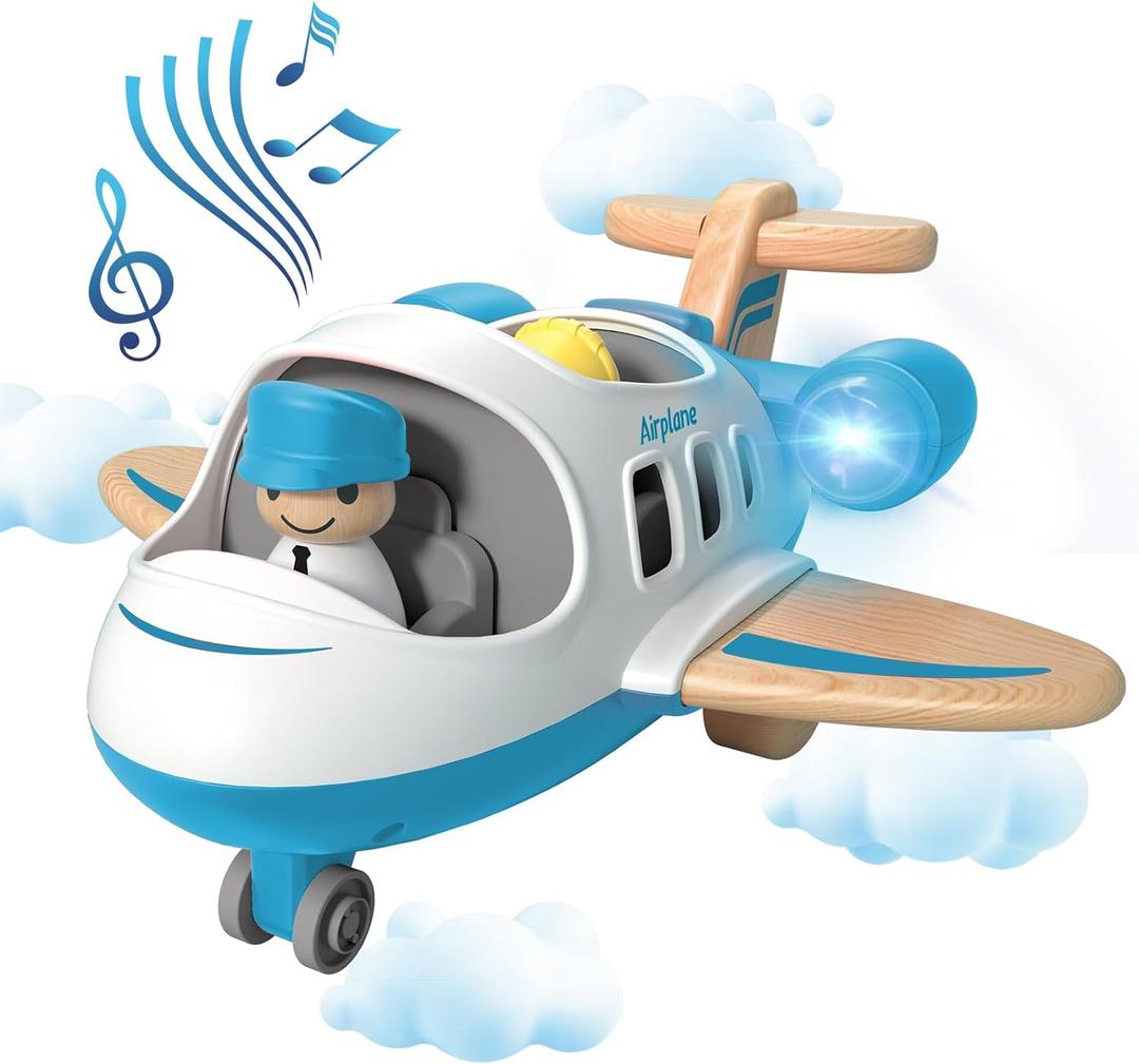 Kids Airplane Toy with Sound and Light, Mini Airliner for 18 Months to 5 Years Old Boys Gift