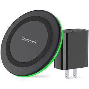 yootech Wireless Charger, 10W Max Wireless Charging Pad with Quick Adapter, Compatible with iPhone 16e/16/16 Plus/16 Pro Max/15/14/13/SE 2022/12/11/X/8,Samsung Galaxy S22/S21/S20, for AirPods Pro 2