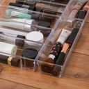 Backerysupply Clear Plastic Drawer Organizer Tray for Vanity Cabinet (9"3"2"Set of 8),Storage Tray for Makeup, Kitchen Utensils, Jewelries, and Gadgets