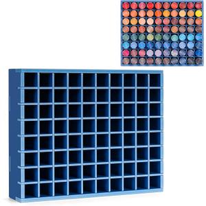 80 Grids Paint Organizer Storage Rack, Wall-mountable Craft Paints Holder, Paint Bottle Organizer Rack Stand for 2 oz Acrylic Craft Paints, Blue