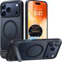 TORRAS Strong Magnetic & Seamless Stand for iPhone 17 Pro Case, Fit for MagSafe, Militray Grade Protection, Built-in Kickstand, Camera Control, Translucent Shockproof Slim 17 Pro Cover Ostand, Black