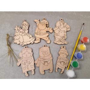 QINGQIU Christmas Wooden Magnet Toys, Pack Of 2