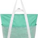 F-color Waterproof Beach Bags for Women - Machine Washable Travel Tote Bag with Zipper Cruise Swim Vacation Essentials