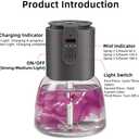 Waterless Essential Oil Diffuser-Quiet,Cordless Rechargeable Nebulizer with 3 Mist Modes,120ml Refillable Bottle,Long Runtime-Portable for Bedroom,Bathroom,Office,Travel
