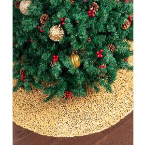 Mr. Pen- Small Christmas Tree Skirt 24 inch, Gold Sequin Tree Skirt, Christmas Skirt Tree, Xmas Tree Skirt