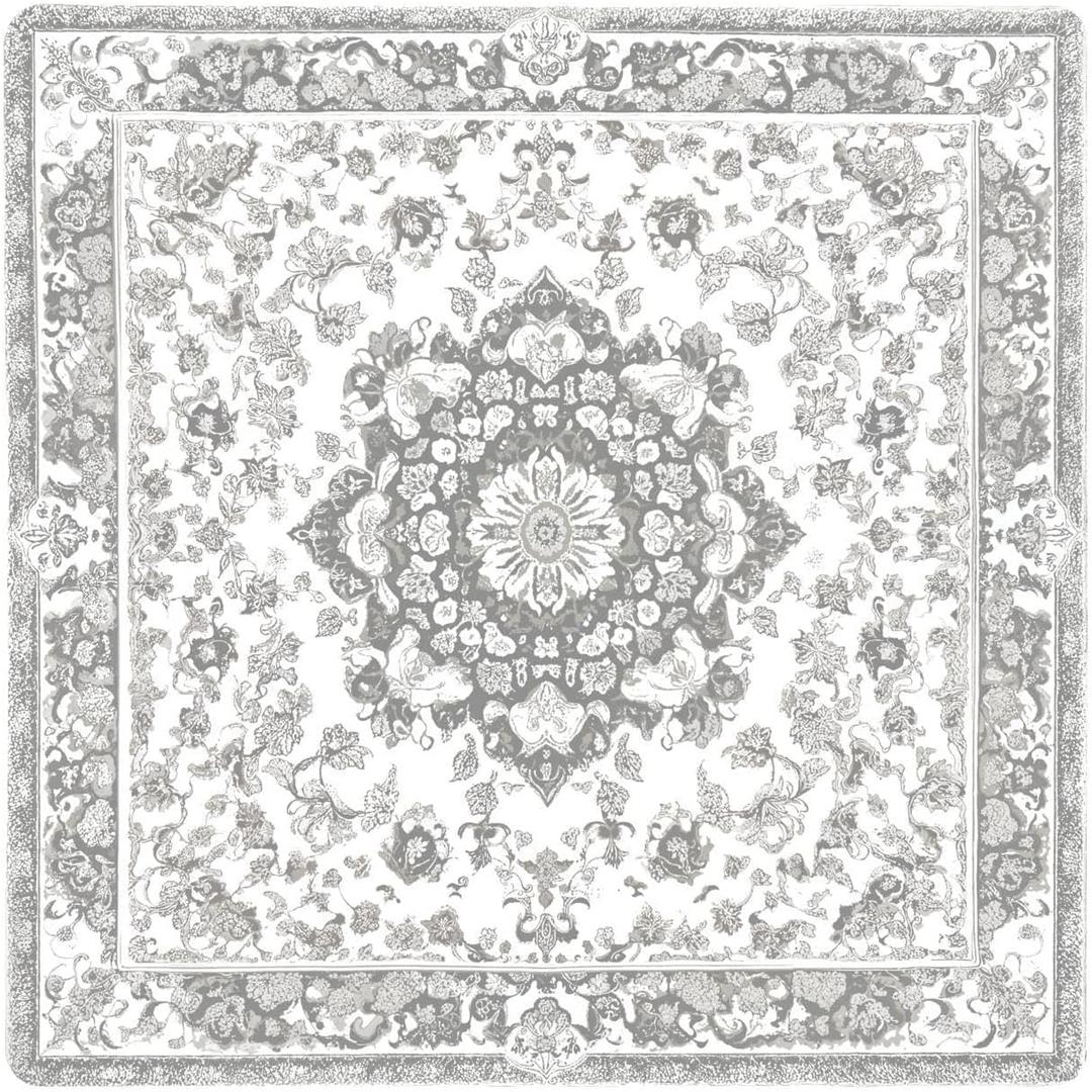 PUPIBOO Washable Pee Pads for Dogs and Cats - Super Absorbent Reusable Puppy Training Pads - 100% Waterproof, Leak-Proof & Non-Slip Whelping Pads for Pet Housebreaking (54 x 54 Inch (Pack of 2), Light Grey Medallion)