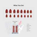 BTArtbox Press On Nails Short - Lamp-Curable Almond Press On Nails with Glue for Women, Semi-Transparent Soft Gel Glue On Nails in 16 Sizes - 32 Stick On Nails Kit, Spill Tea