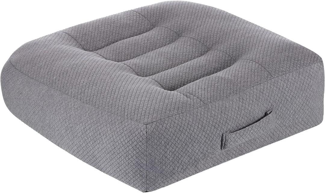 WSGJHB Large Seat Cushion, Extra Thick Booster Seat Cushions for Office Chairs Long Sitting Office Workers, Car Drivers, Relieves Back Pain, Breathable, Anti-Slip, 20x20x6 inchs, Gray