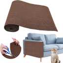 Cat Scratch Couch Furniture Protector, Adhesive Cat Scratch Pad Deterrent for Furniture, DIY Climbing Cat Scratcher Couch Protector from Cat Claws Scratching for Indoor (Brown,78.7x15.8In)