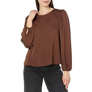 Velvet by Graham & Spencer Women's Leila Long Sleeve Satin Shirt, L
