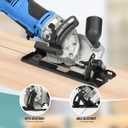 Mini Circular Saw, 6Amp 5200RPM Corded Circular Saw with Rip Guide, 24T TCT Wood Blade & 60T HSS Metal Blade 1.67" Cutting Depth at 90, 1" at 45 for Bevel Cuts, for Wood, Thin Metal, PVC