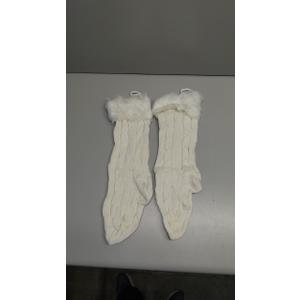 Fancy Knitted Xmas Stockings, 2 Pieces, White