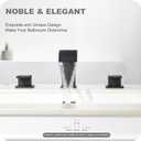GAGALIFE 8 Inch Waterfall Bathroom Faucets - 3 Hole Widespread Bathroom Faucet with Pop-up Drain, Bathroom Sink Faucet, Modern Vanity Sink faucets with Supply Lines, Matte Black, JJL-3JT-PB-B-DXS-X