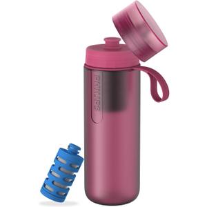 PHILIPS Water GoZero Active BPA-Free Water Bottle with Fitness Tap Water Filter, Sport Squeeze Water Bottle, Lightweight, 24 oz with Fitness Filter, Plum (24 Ounces)