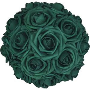 25pcs Artificial FlowersReal Touch Artificial Foam Roses Decoration DIY for Wedding Bridesmaid Bridal Bouquet Centerpieces Party (25, Army Green)