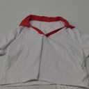 Avanova Women Polo Collared V Neck Tee Shirts Ringer Short Sleeve Crop Tops XL