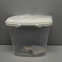 Large Rice Storage Container 15-20 Lbs, Tall Flour Container with Scoop + Cup - Slim Dry Food Storage Bin for Cereal, Sugar, Beans, Pet Dog Cat Food Container - Kitchen and Pantry Storage Organization (Cream White)