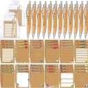 Cholemy 108 Pcs Teacher Sticky Notes and Pens Teacher Appreciation Gifts Bulk Kraft Self Sticky Notepads Thank You Bamboo Ballpoint Pens Thank You Gifts Memo Pads for Teacher School Supplies, 5.1 x 3.9 inches