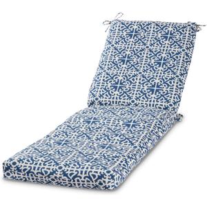 Greendale Home Fashions Outdoor Reversible Chaise Lounge Chair Cushion, Azure