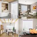 Zebra Roller Window Blinds,Custom Cut to Size,Roller Blinds Dual Layer Roller Shade Blinds, Gray,Fixed 72 InchesHigh,38 Inches Width