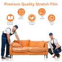 Stretch/Shrink Wrap Roll 18" x 1500' - Industrial Plastic Wrap for Moving, Heavy Duty 80 Gauge, 600% Stretch for Packing, Pallets, Shipping&Furniture Protection-1 Rolls