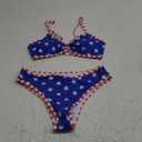 Fanuerg Women's Triangle Bikini Sets O Ring Linked Two Piece Swimsuits Floral Printed Cheeky Bathing Suit (S, American Flag02)