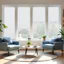 UrMoon 4 Packs Temporary Pleated Shades for Windows Thicken Paper Pleated Blinds with Suction Cup No Drill Free Cut Size Fabric Shades for Door and Home, 90% Blackout White, 36" W x 70" H