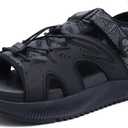 ONCAI Walking Sandals for Women,Sport Athletic Hiking Sandals With Arch Support Orthotic Outdoor Footbed for Plantar Fasciitis, Sandalias Mujer with Adjustable Straps (US Size 6-12) (7.5, Black)