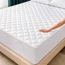 King Mattress Pad, Quilted Mattress Protector Topper fits 16" Deep Pocket